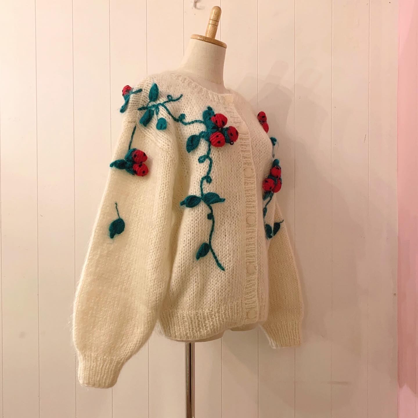 strawberry knit cardigan