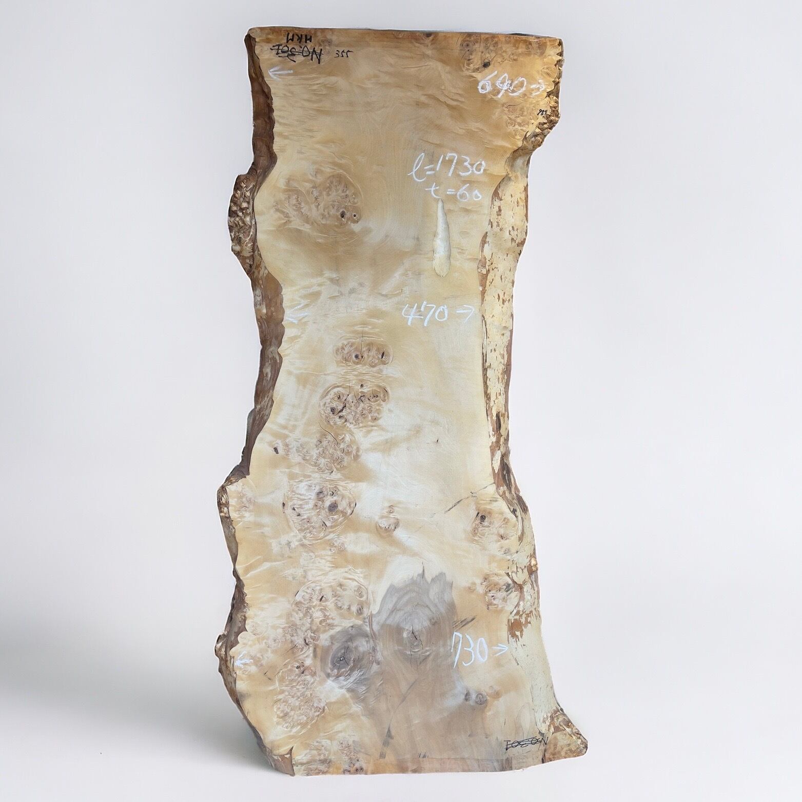 栃 バール杢 希少 小ぶりダイニング PCデスク 1730×730×60 | 一枚板