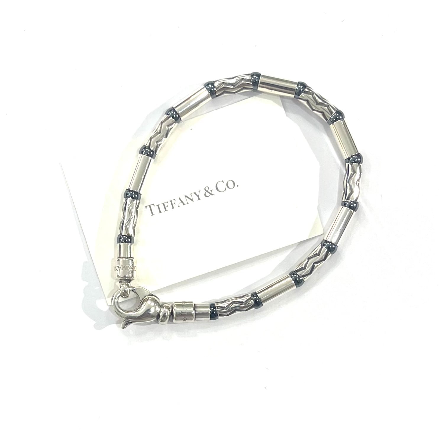 希少【TIFFANY&CO.】2601 ドイツ製 幾何学ヘマタイトジグザグ
