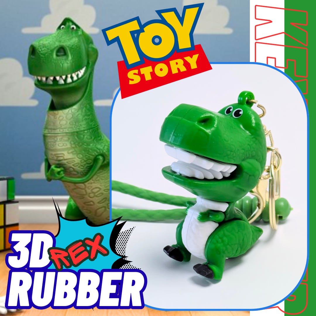 ♧【 Toy Story ( トイ・ストーリー ) トイストーリー 】『 レックス 』 3D Rubber KeyHolder / 3Dラバーキーホルダー〚アメリカン雑貨 アメトイ〛