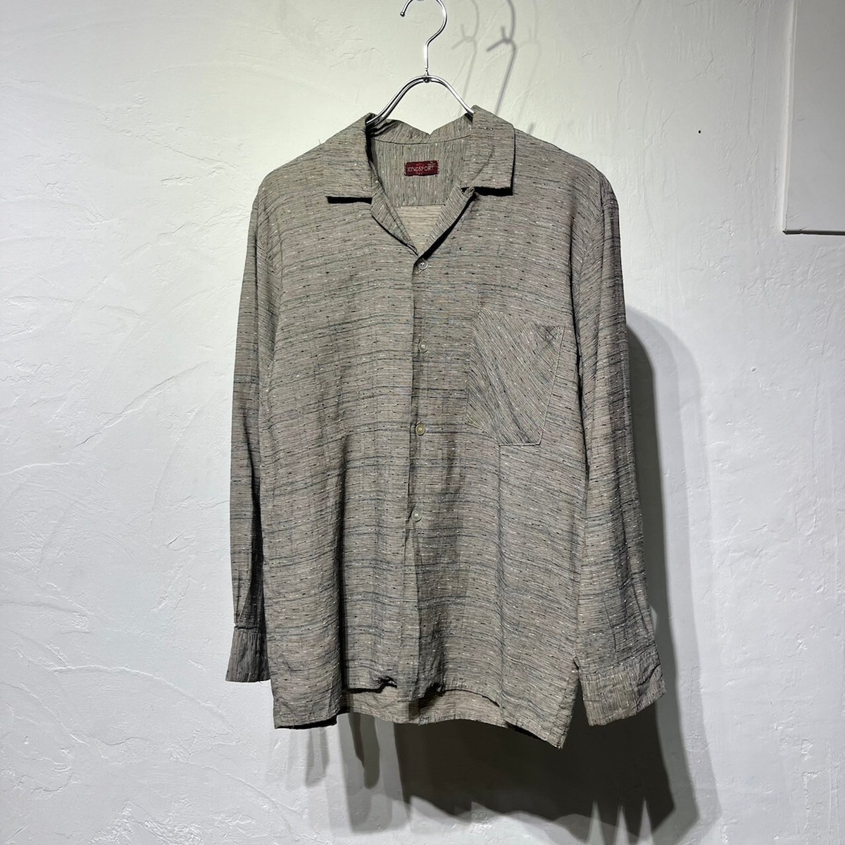 60s KINGSPORT Nep Pattern Open Collar Shirt | VOLAR
