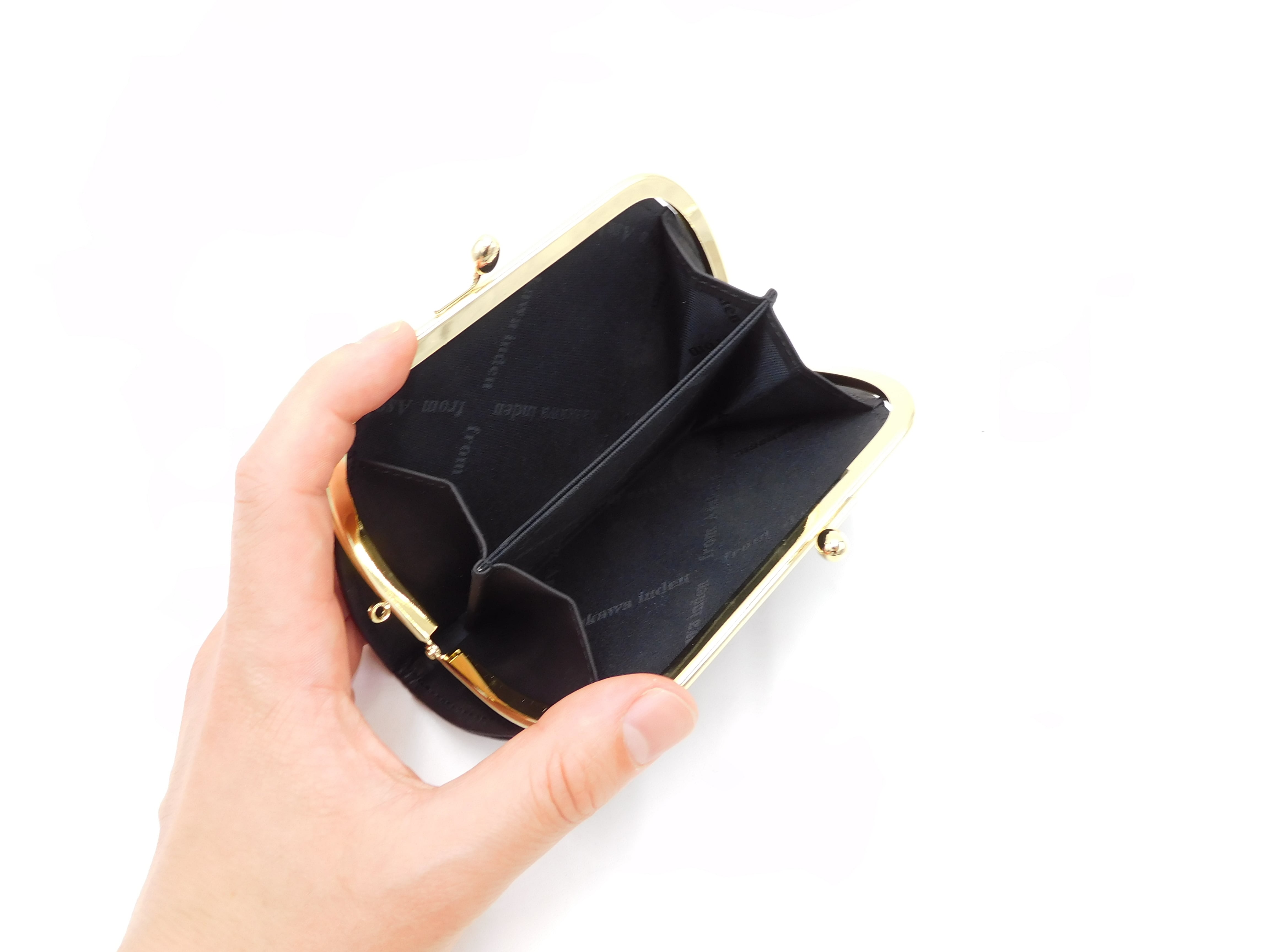 パッチワーク印傳 薄型がま口財布 モノトーン | 前川印傳