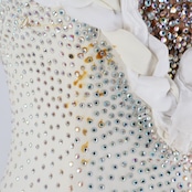 社交ダンス 衣装 クリスアン chrianne スタンダードドレス ワンピース ドレス スタンダード 白 フロート レース ゴージャス デモ 競技 ダンス パーティドレス パーティ イングランド製 発表会 ホワイト系 ストーン エレガント フォーマル おしゃれ かっこいい パフォーマンス用 高級感 競技会用