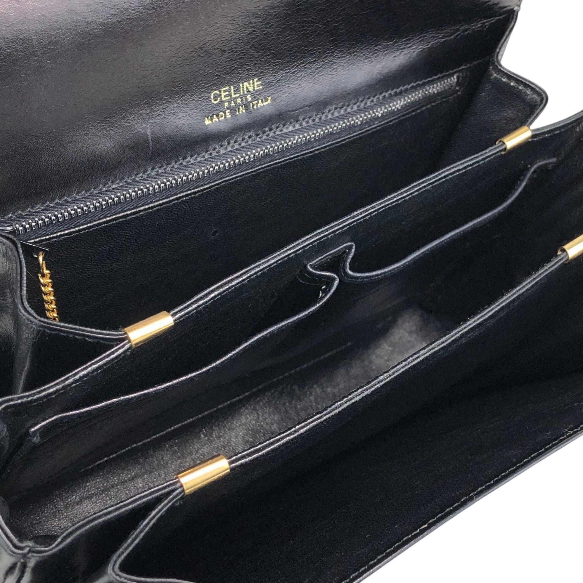 CELINE セリーヌ ショルダーバッグ ブラック トリオンフ レザー