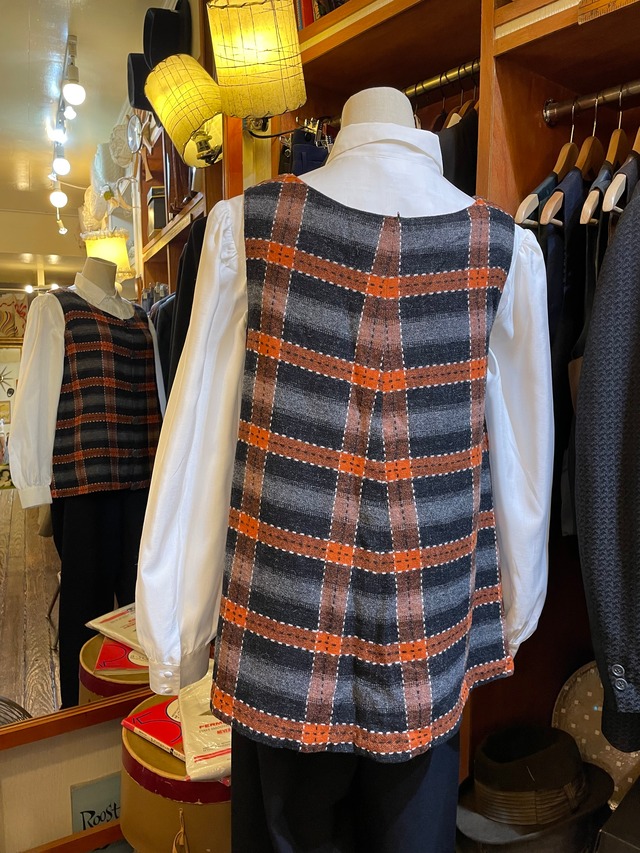 VINTAGE  60's wool Aline sleevless tops