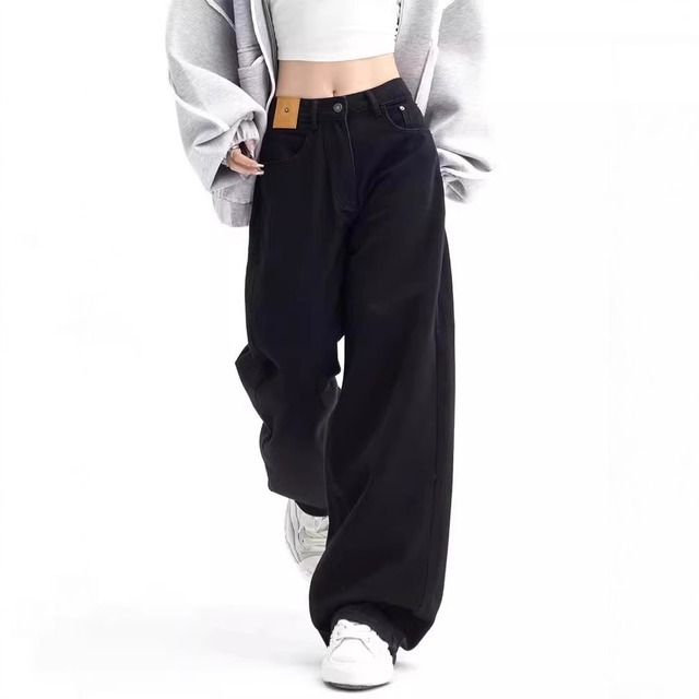 ハイウエスト ワイド デニムパンツ レディース パンツ ボトムス Gパン ロングパンツ ロング ワイド ファスナー ポケット ハイウエスト デニム カラーデニム かわいい 大人可愛い シンプル カジュアル おしゃれ かっこいい こなれ感 メンズライク ボーイッシュ ルーズ 無地 春 夏 秋 冬 ママ 通勤 学生 学校 通学 デート お出かけ 旅行 公園 女子会 休日 ショッピング カフェ 体型カバー 脚長 普段使い 着回し 定番 S M L XL 2XL 3XL 大きいサイズ ゆったり 黒 ブラック