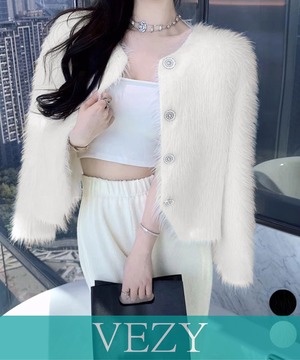 シャギーニットカーディガンふわふわ秋冬服 大人可愛い フェザーヤーンカーディガン フェイクファーニットジャケットきれいめニット羽織 長袖ライトアウター アウター コート ジャケット VEZY ベジー ItemNo.【23366097 】