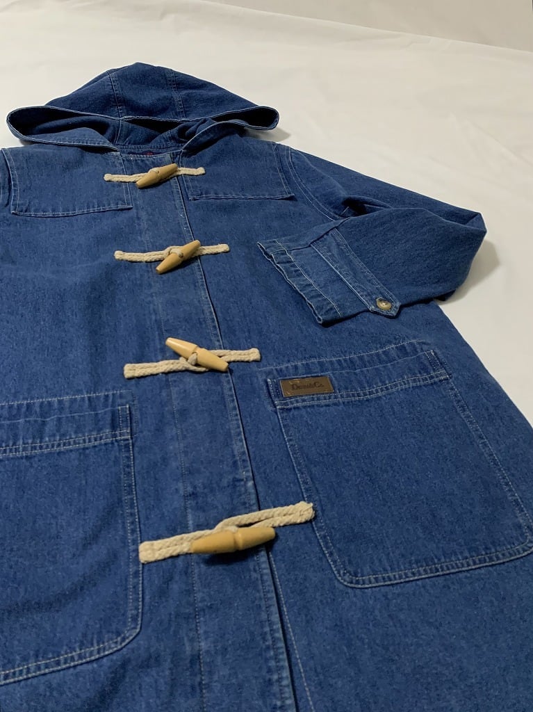 1990's Design Denim Duffle Coat with Liner