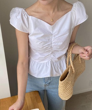 《即納商品》beginning blouse (white / blue / black)