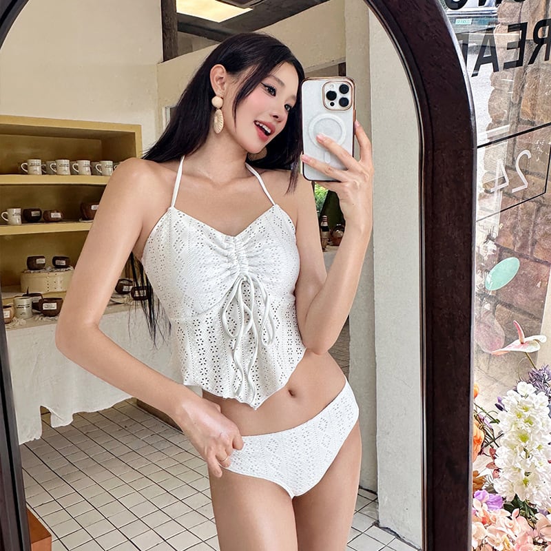 水着 ビギニ セクシー レース ホルターネック リボンデザイン リゾート インスタ映え 海 温泉 リゾート JC7-CF-YWXN2625