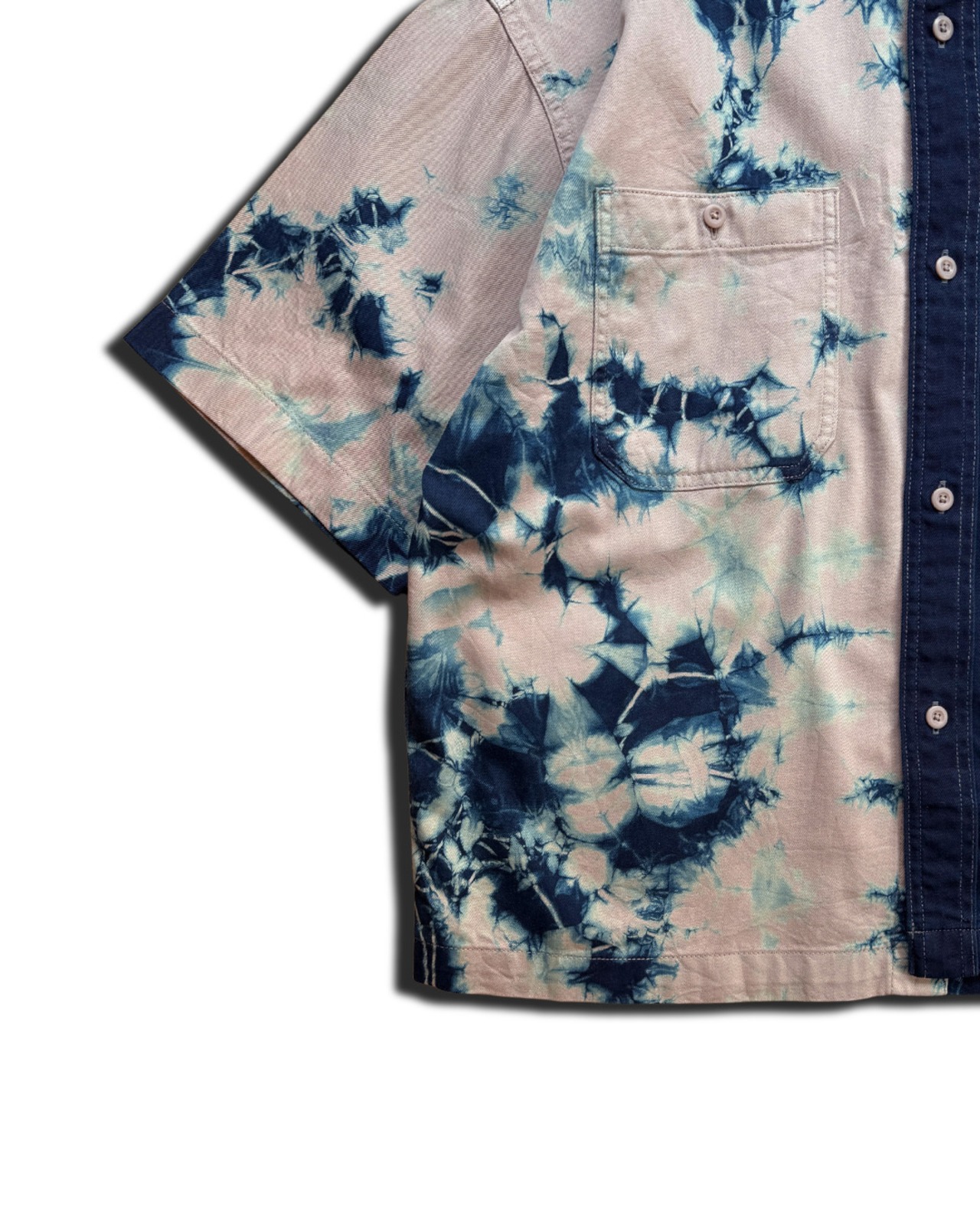 【数量限定販売】藍染めツイルワークシャツ　サンゴ