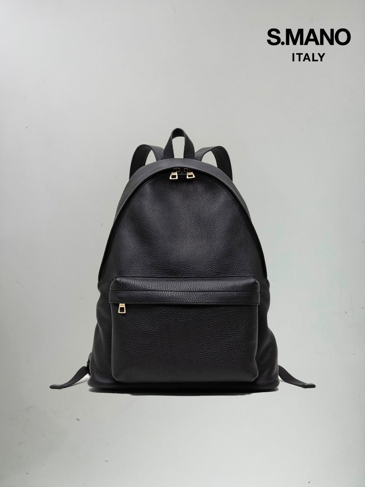 S.MANO（エス マーノ）DAY PACK レザーバッグパック BLACK（ブラック 