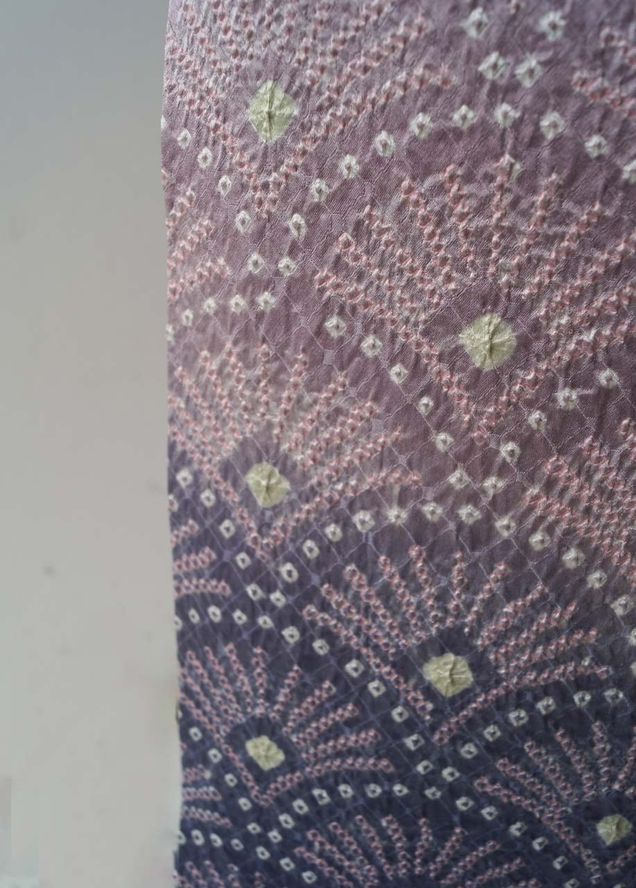 袷】紫色系暈かし 総絞り 青海波文 訪問着 | 大山キモノ・ちぇらうなぼるた