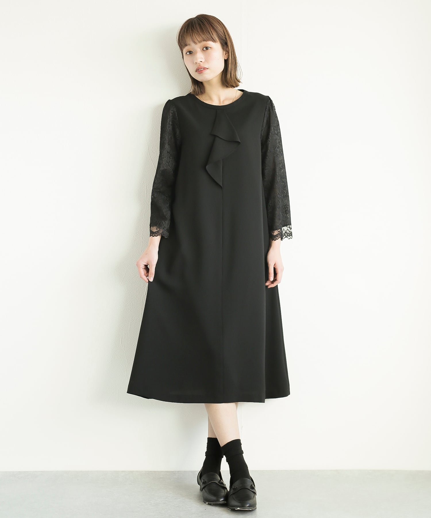 再入荷！【洗濯機で洗える】喪服 WEB限定/お袖スカラップレース