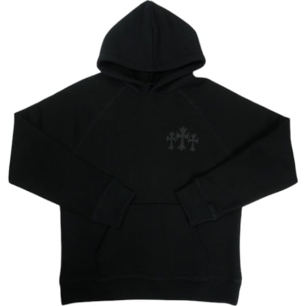 クロムハーツ ブラックパーカー 未使用 CHROME HEARTS パーカー ロゴジップアップ XXLサイズ ブラック