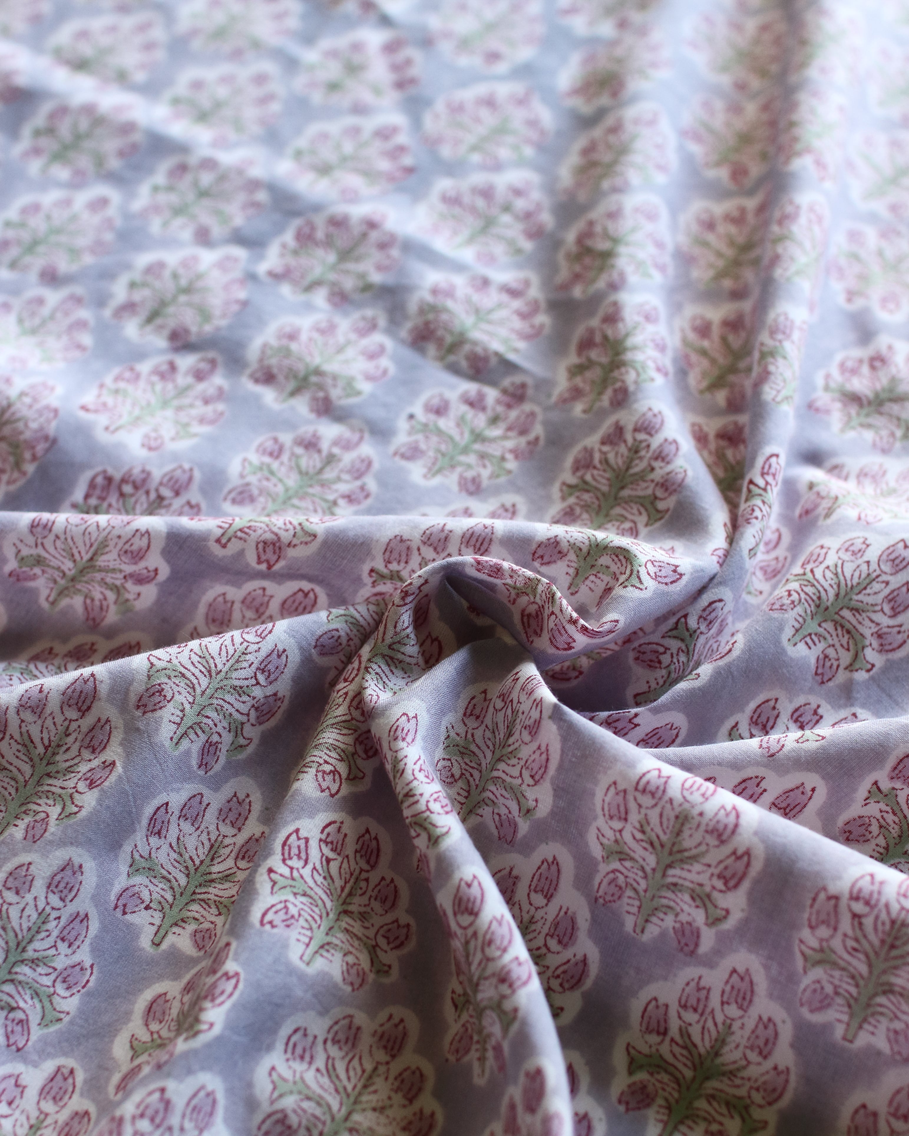 Block print FABRIC. <Violet cosmos>