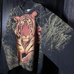 タイガープリント アニマルスウェット 虎 黒 オールオーバープリント