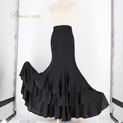 フラメンコ 衣装 ファルダ スカート 黒 無地 ハイウエスト ボランテ フリル ダンス prima boutique プリマブティック パーティ 発表会 レッスン 練習着 ブラック系 フリルスカート ダンス衣装 スカートファルダ ストレッチ素材 シンプル スタイリッシュ 大人女性用 ダンスレッスン 発表会用衣装 フラメンコスタイル おしゃれ 伸縮性