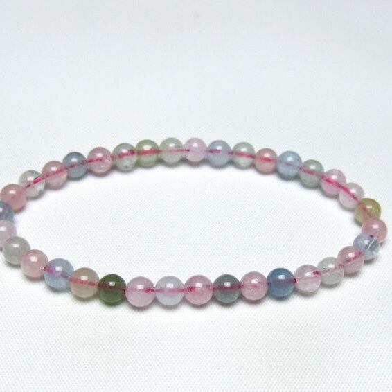 ミックスカラーベリル ブレスレット 5mm 一点物 メール便可 [M便 1/10] 111-48817