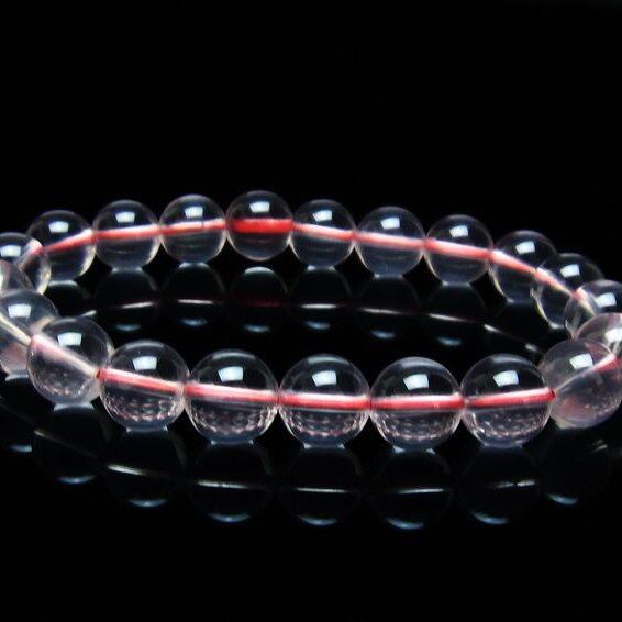 スターミルキークォーツ ブレスレット 9mm スター効果 ピンク 一点物 メール便可 [M便 1/10] 111-37698