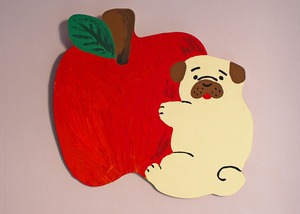 wood objet 原画 「りんごパグ」