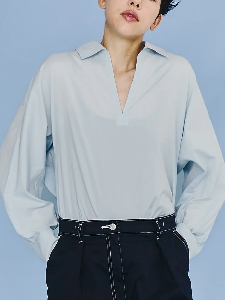美品▲TICCA //パールボタン半袖シャツ▲スキッパー プルオーバー TICCA / スキッパーシャツ | anouk