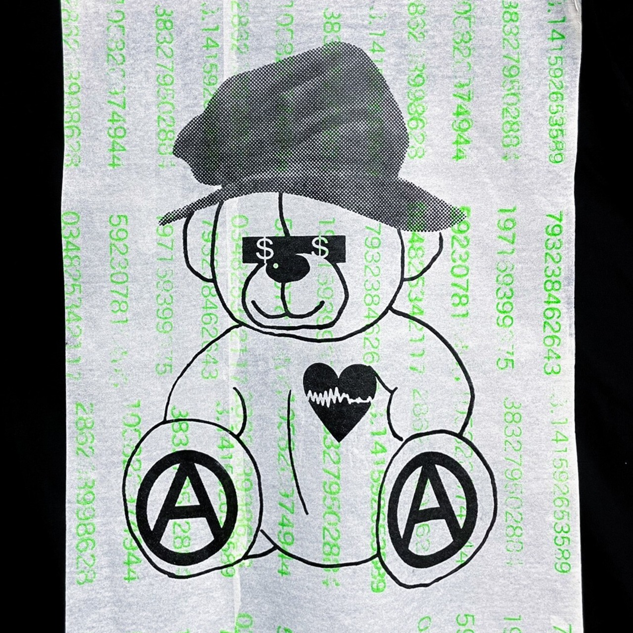 UNFINISHEDベアーTシャツblack円周率