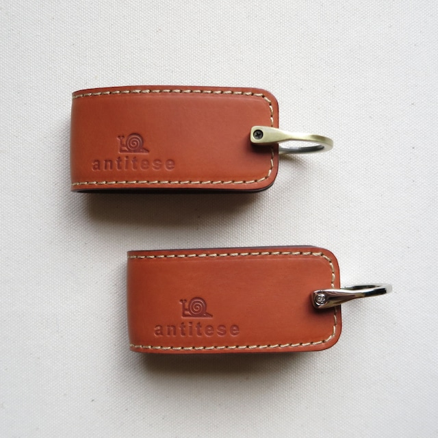Italian leather smart key case ORANGE