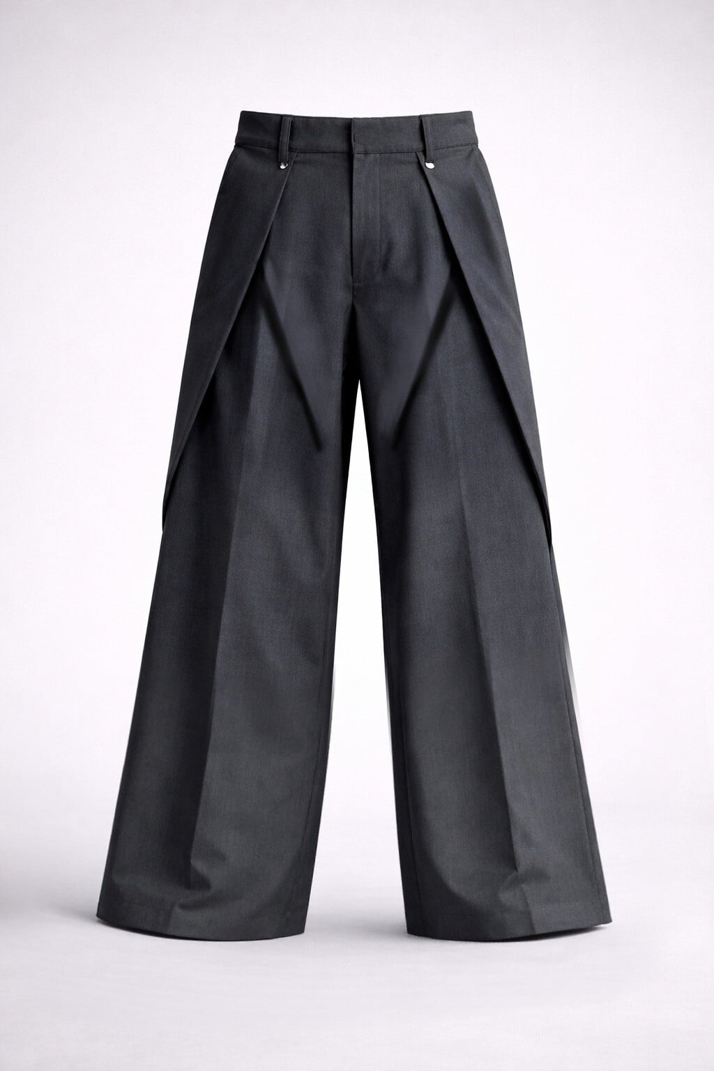 フロントタック ワイドスラックス / BLACK