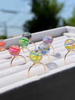 指先にきらめく夏の思い出｜ヨーヨーのミニチュアリング　水風船　サージカルステンレス　フリーサイズ
