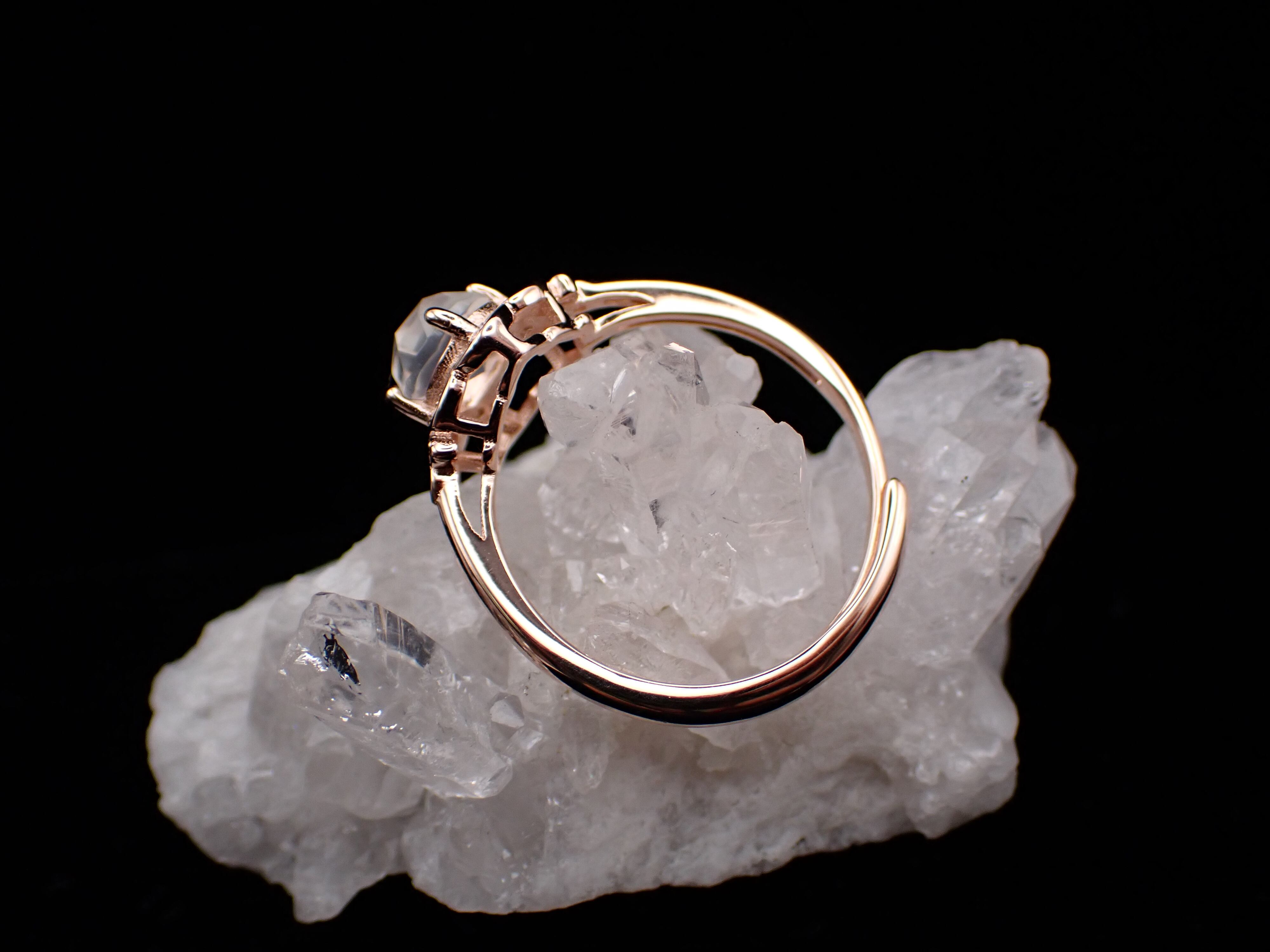 どっちか】桔梗ring ムーンストーン フリーサイズ | 小さな宝石店 R