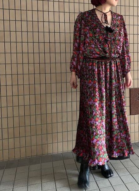 80s vintage long dress by indigo lites　ヴィンテージワンピース　　ロングドレス/1220024 |  number12 powered by BASE