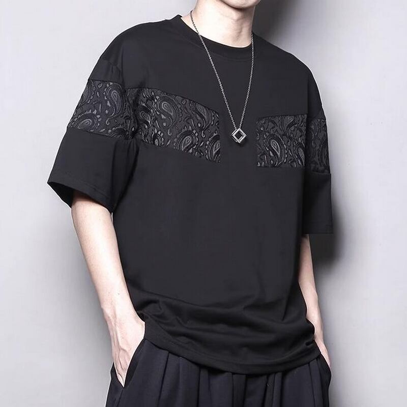 ジャガードペイズリー柄半袖Tシャツ 半袖 10029