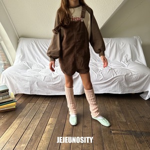 ［即納］jejeunosity corduroy short overalls