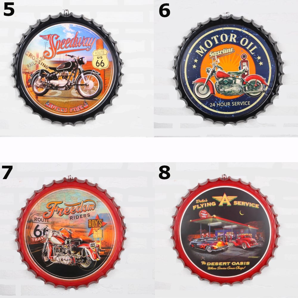 ブリキ 看板 瓶キャップ調 蓋 ハーレーダビッドソン HARLEY DAVIDSON