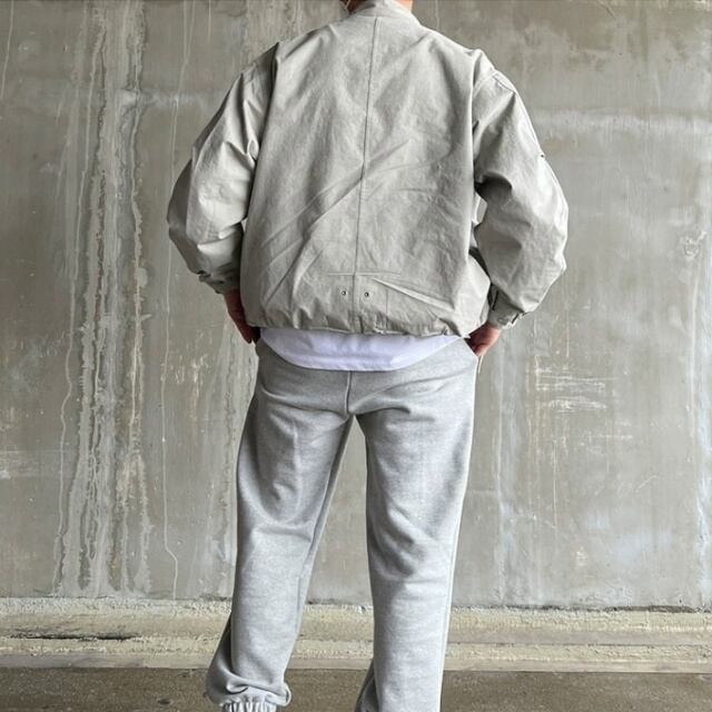 予約販売】ブルゾン メンズ 無地 ライトグレー ハイカラー ショート丈
