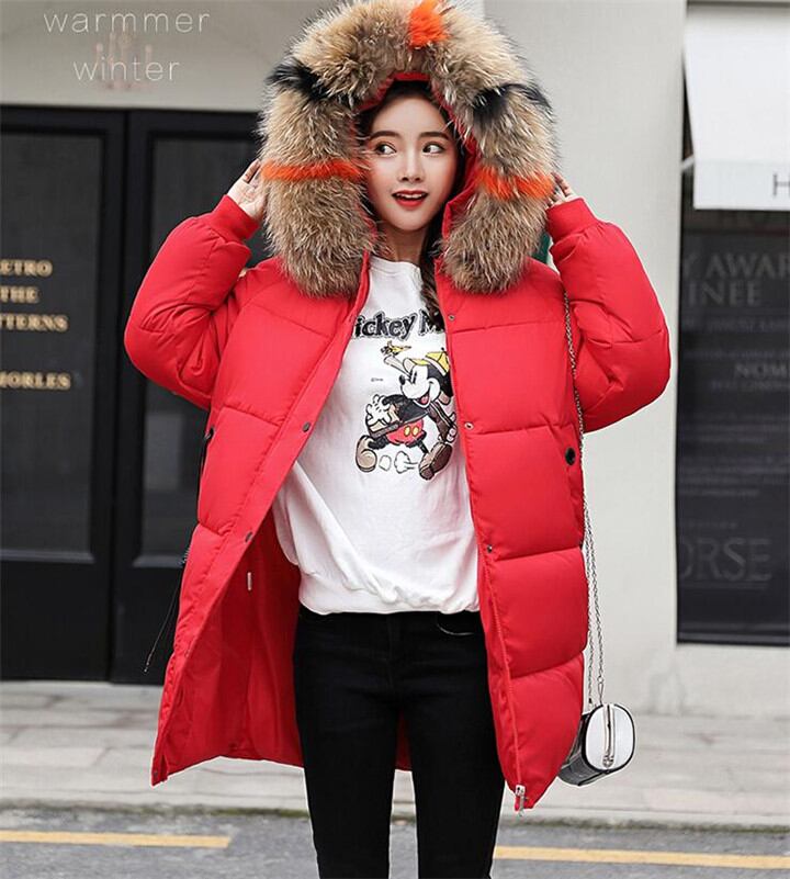 女性 ミディアムロング 韓国 ゆったりする ウィンター コットンジャケット コート 気質 カレッジ風