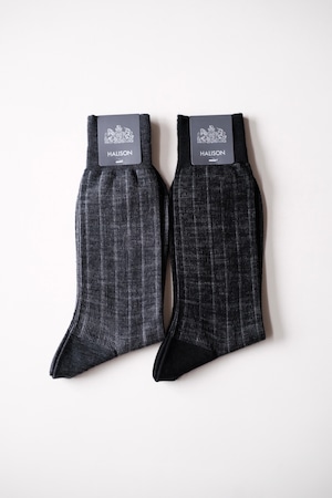 HALISON<ハリソン>ファインメリノ チョークストライプ ソックス