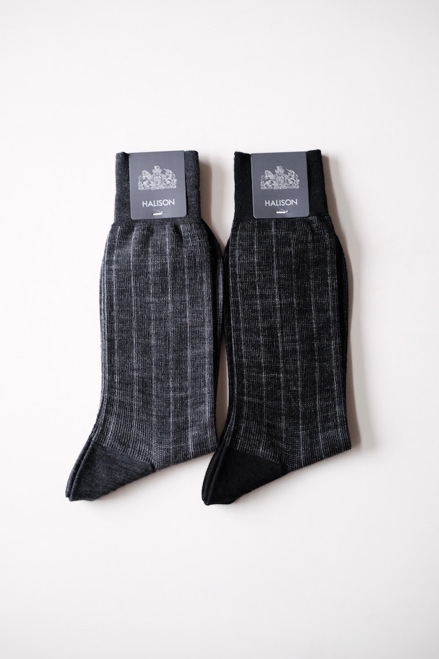 HALISON<ハリソン>ファインメリノ チョークストライプ ソックス