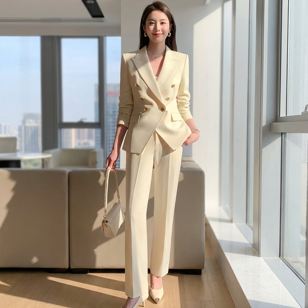 ダブルテーラードジャケット&ストレートパンツスーツ A0960