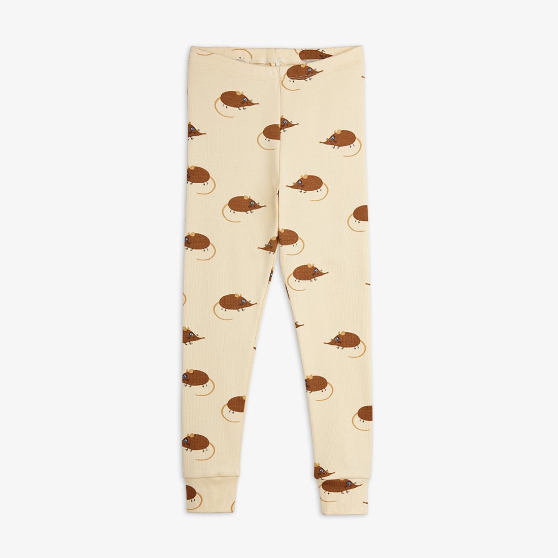 【26AW】minirodini(ミニロディーニ)Elephant shrew aop leggings beige(80-86/92-98/104-110)レギンス スパッツ ねずみ