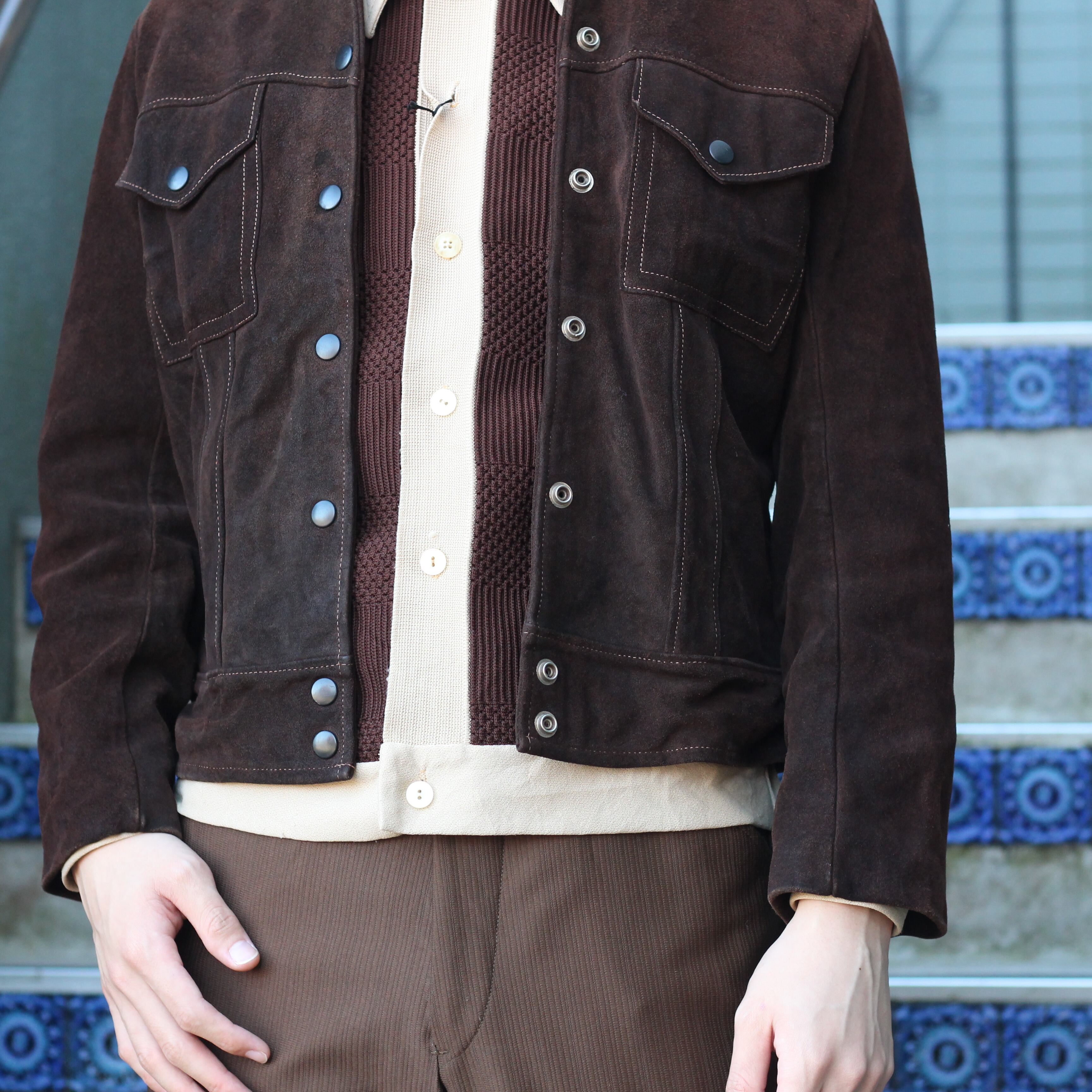 古着 ビンテージ 70s USA シルバー ジャケット 馬 ギラギラ