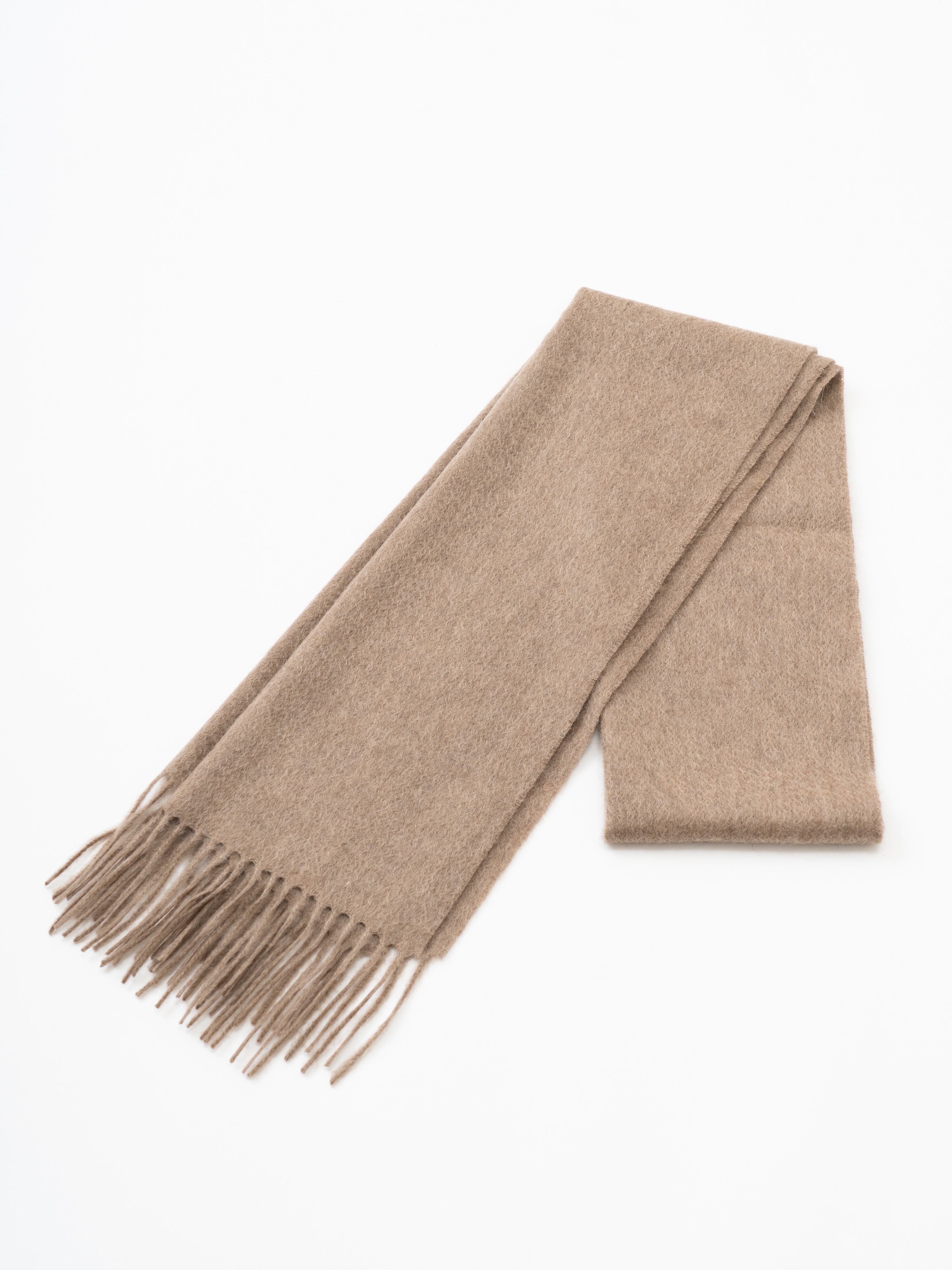 Hirano - ヒラノ/ナチュラル レギュラーマフラーカシミヤ100% 幅30cm