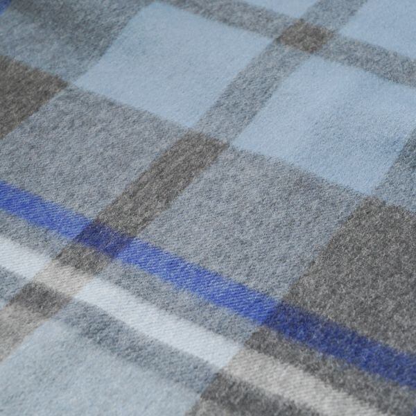 ジョシュアエリス Joshua Ellis カシミヤ大判ストール 水色 グレー