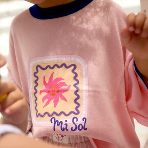【Last1】Dear Mya / Mi Sol Oversized Tee - Baby Pink/ Blue