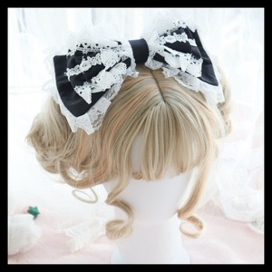 【お取り寄せ】ロリィタ フラワーレースリボン カチューシャ 3色