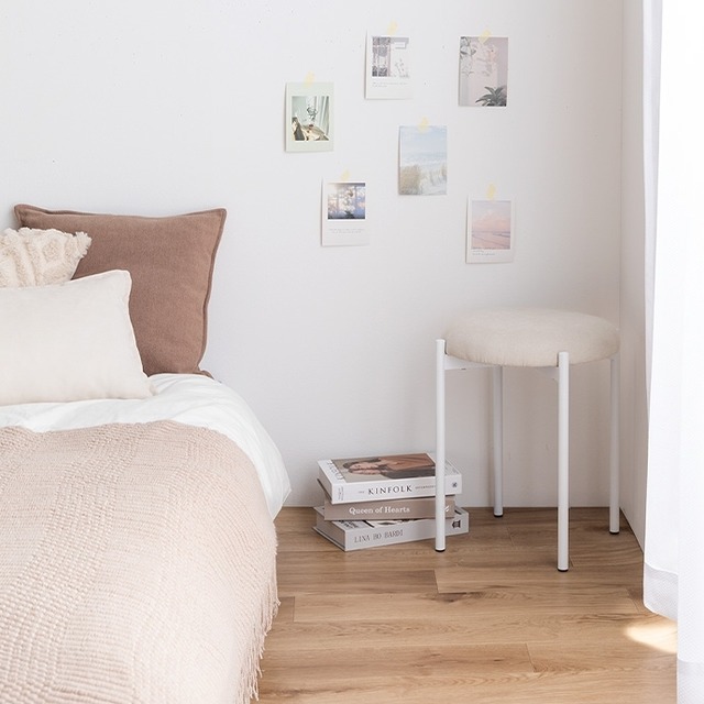 スタッキングスツール｜省スペースで使えるおしゃれな丸型スツール｜ドレッサー 玄関 一人暮らしに