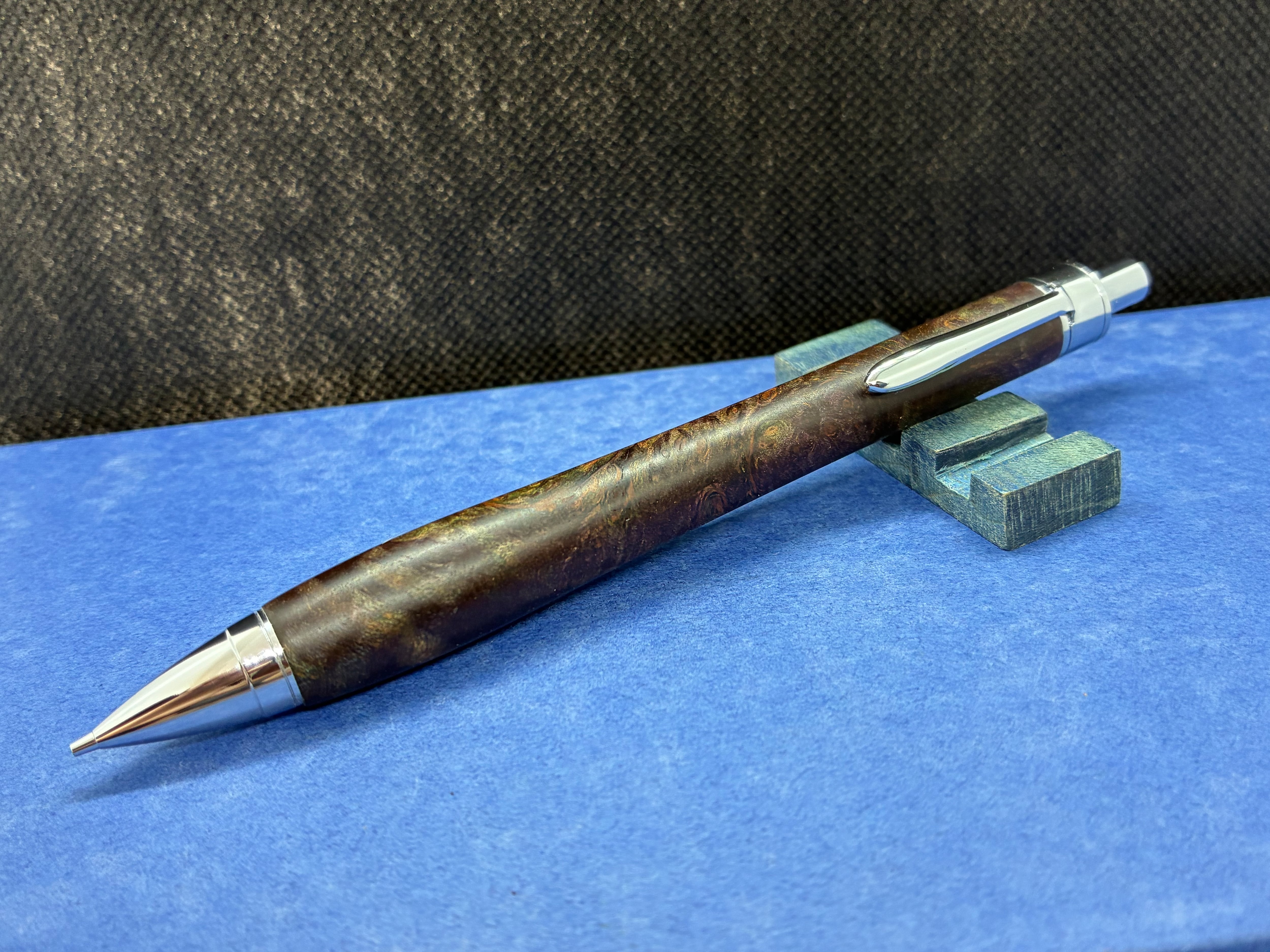 タモ縮杢スタビライズドウッド 加藤金属 シャーペン0.5mm | 工房 聖