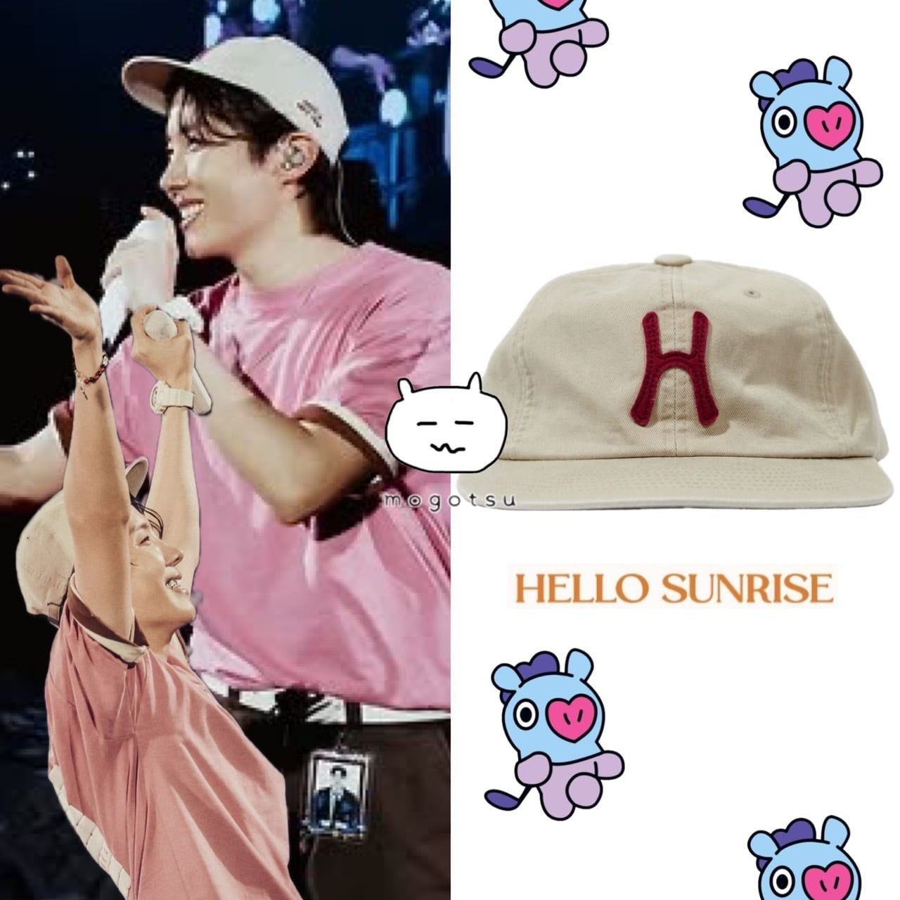 BTS 着用/H Logo Cotton Relaxed Fit 6Panel Cap/ユニセックス ☆BTS ジェイホープ 着用!!【HELLO SUNRISE】H Logo Cotton