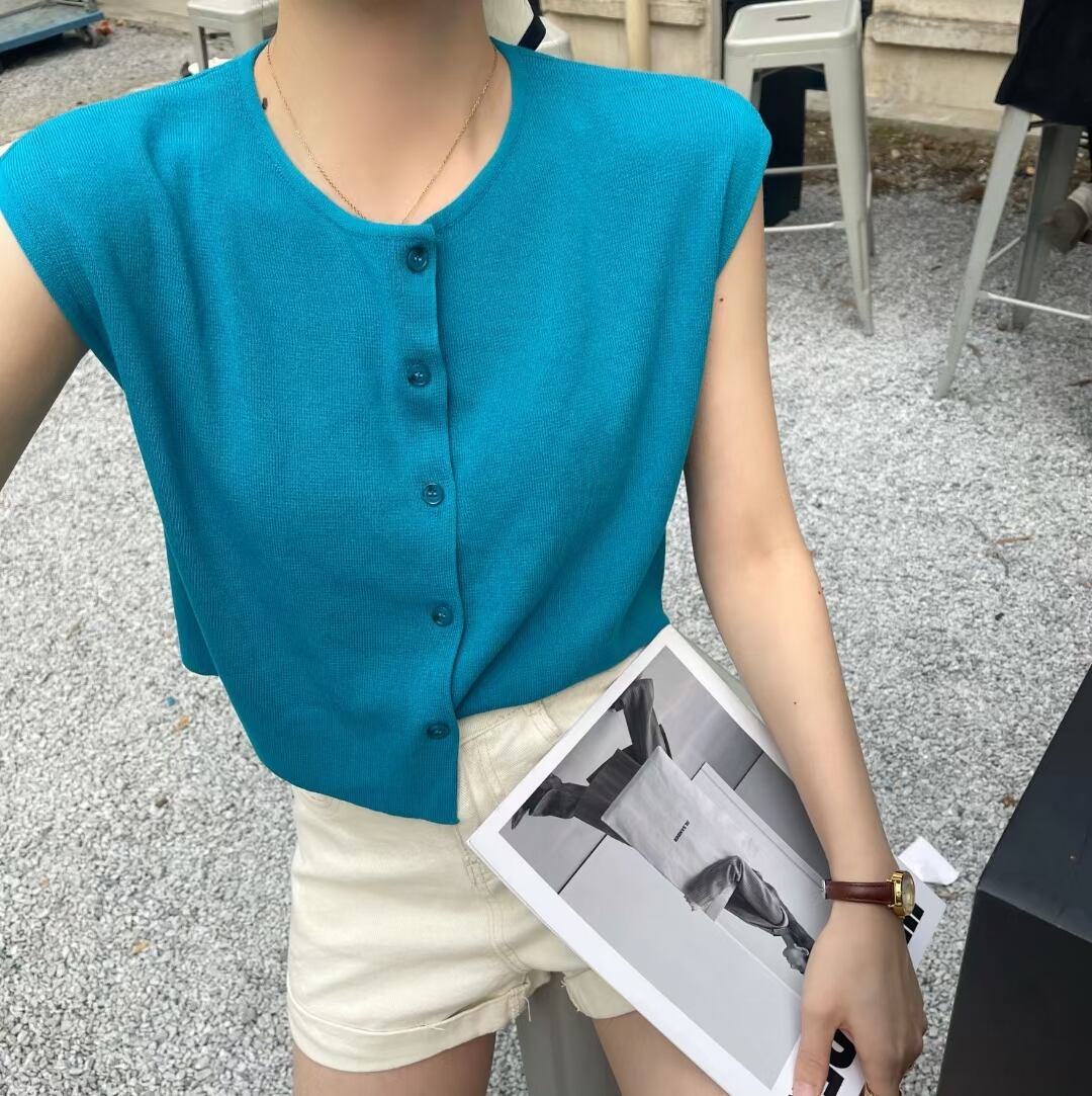 クルーネック フレンチスリーブカーデ AJ1050-2203